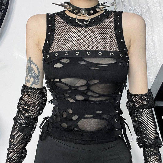 Ripped Black Tank Top