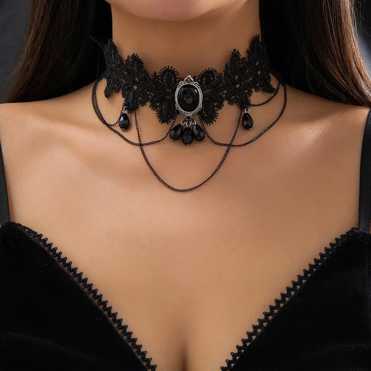 Vintage Lace Tassel Necklace