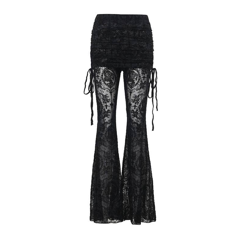 Cross Flocking Slim Pants
