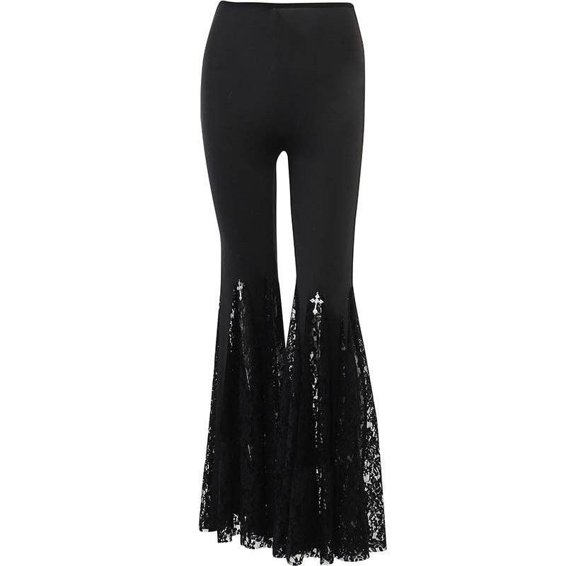 High-Waisted Lace Flare Pants