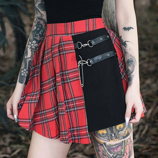 Plaid Pleated Skirt