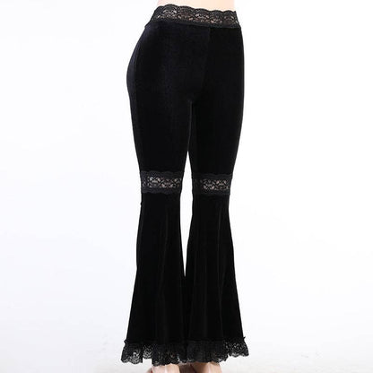 High Waisted Lace Flared Pants