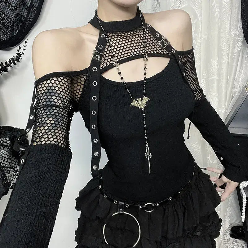Fishnet Long Sleeve Top