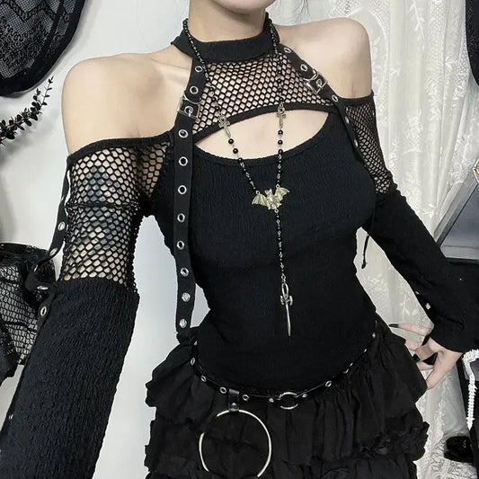 Fishnet Long Sleeve Top