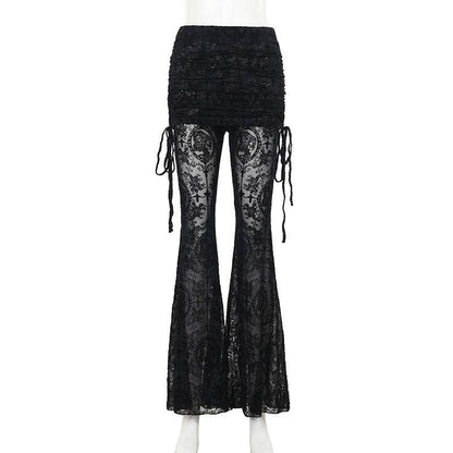 Cross Flocking Slim Pants