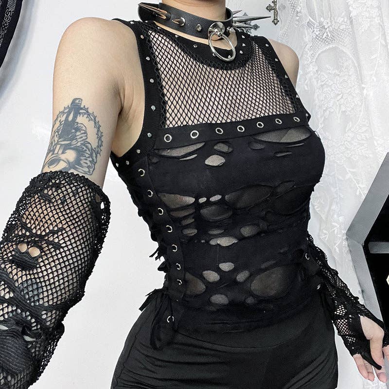 Ripped Black Tank Top