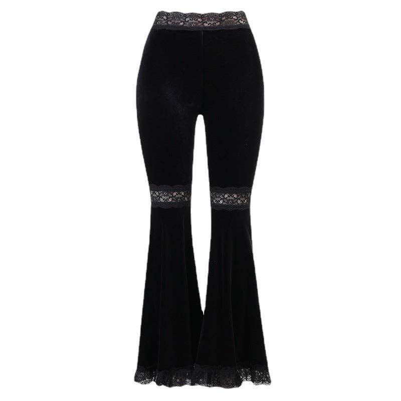 High Waisted Lace Flared Pants