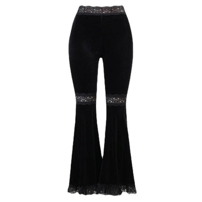 High Waisted Lace Flared Pants