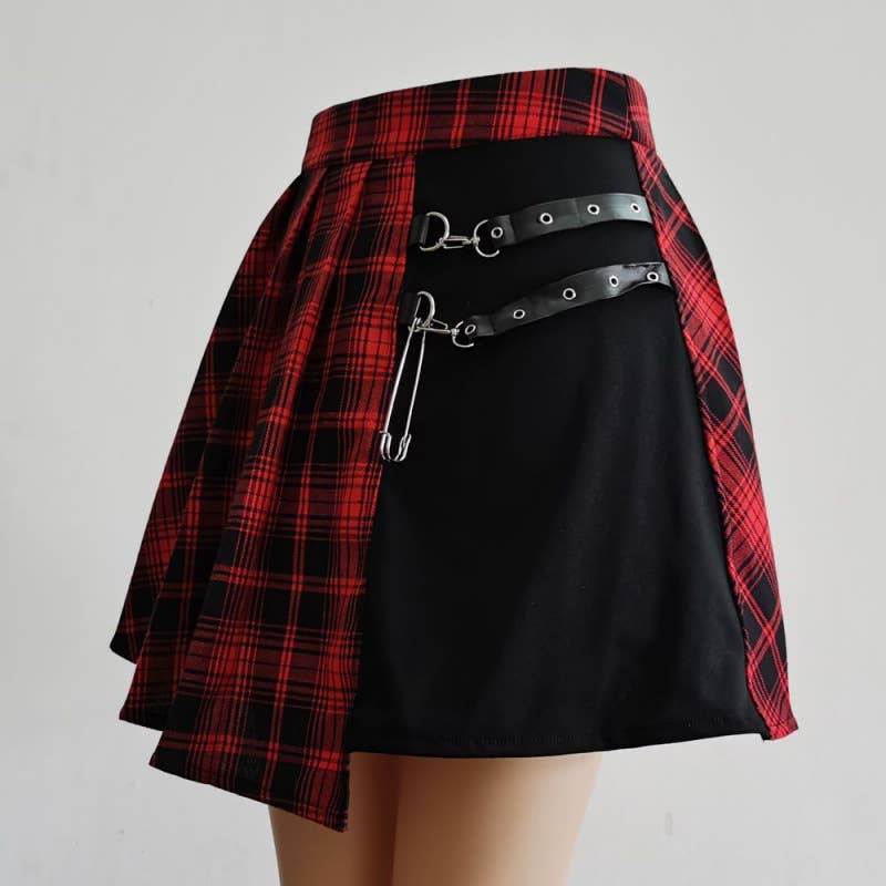 Plaid Pleated Skirt
