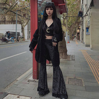 High Waisted Lace Flared Pants